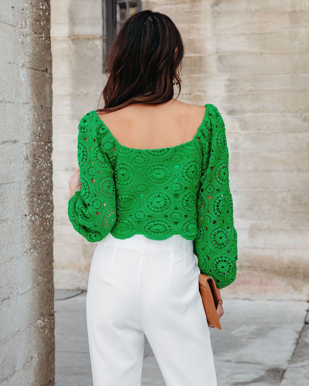 Klarissa Crochet Scalloped Hem Top sold by Vici product image thumbnail 4