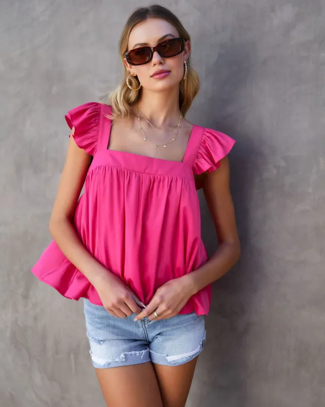 Halle Flutter Sleeve Babydoll Top sold by Vici