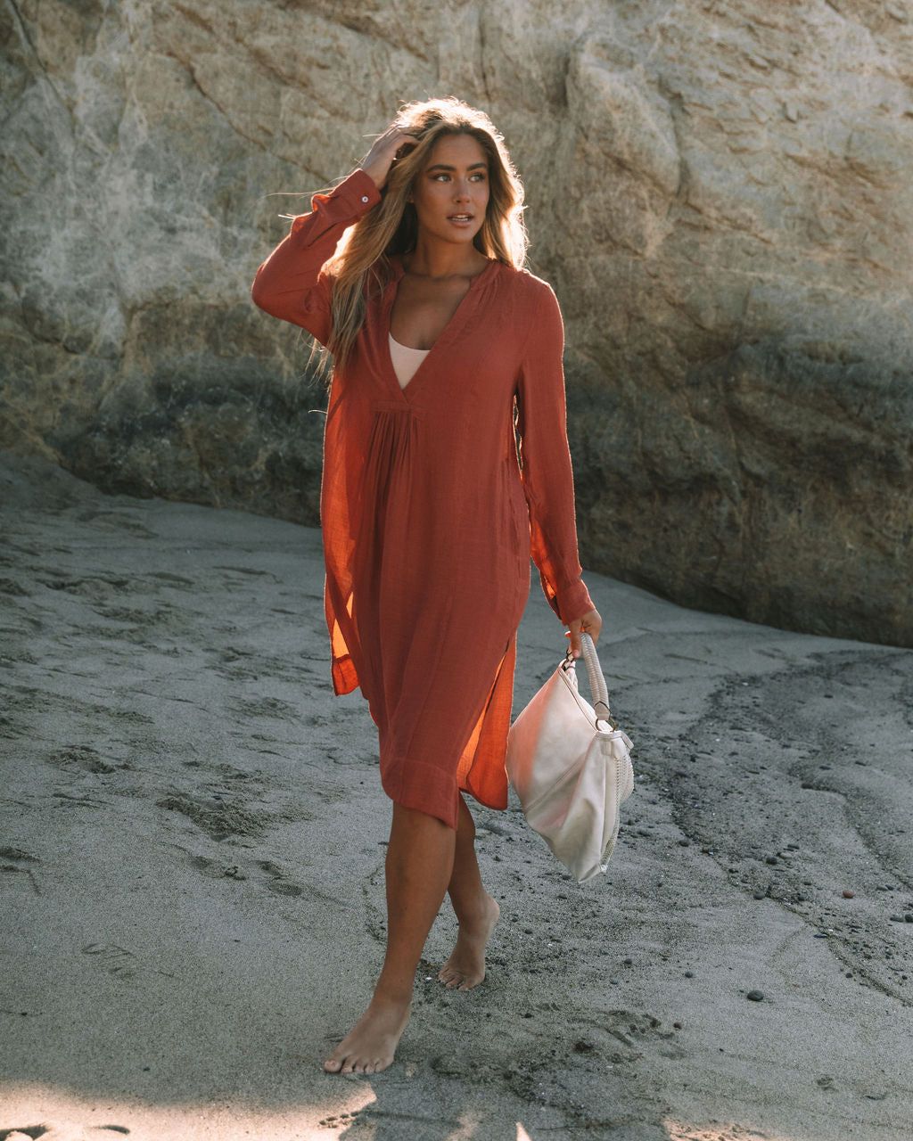 Bali Pocketed Kaftan Dress - Terracotta - FINAL SALE sold by Vici