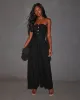 Kylan Linen Blend Belted Strapless Jumpsuit sold by Vici