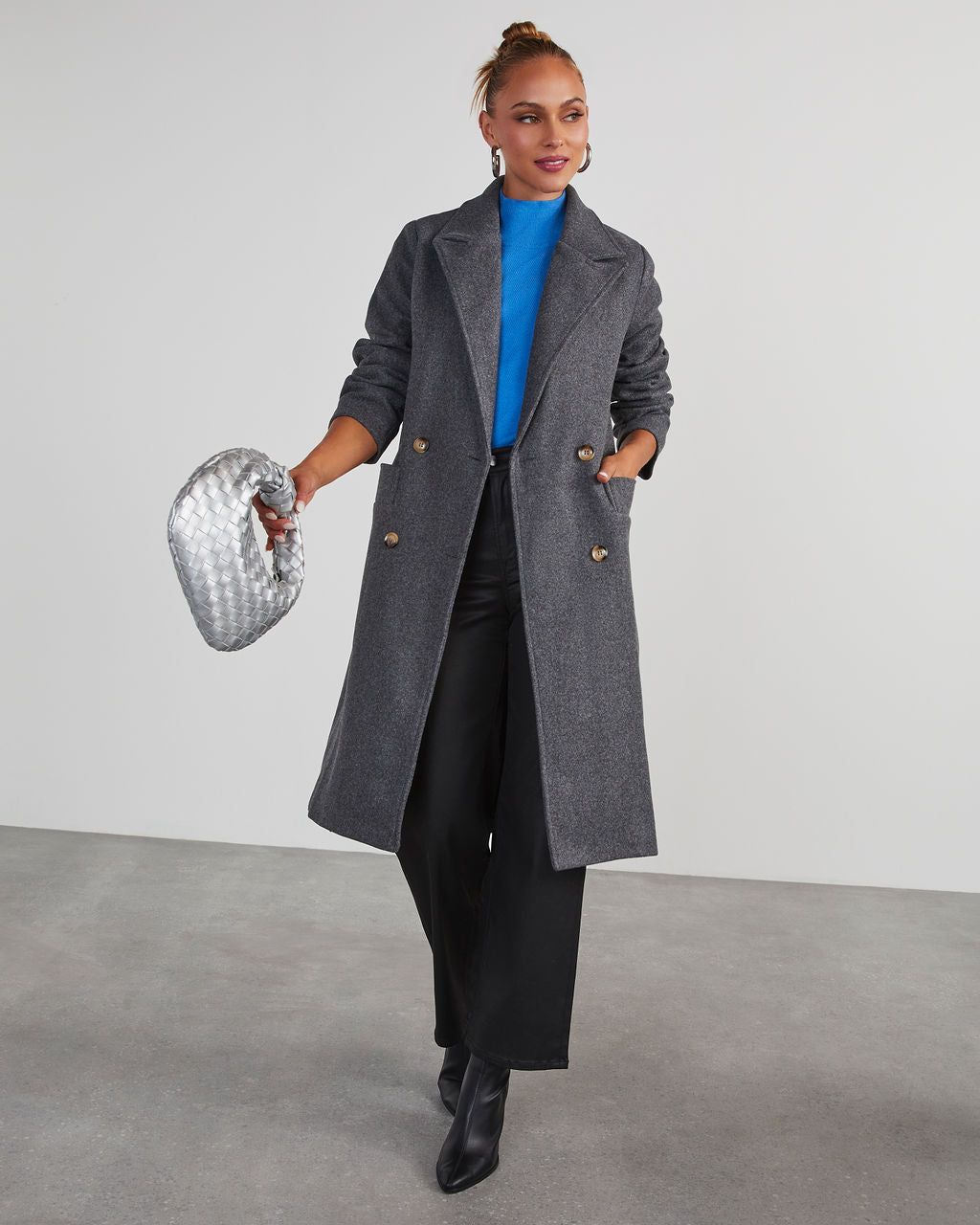 Autumn Necessities Pocketed Coat - Dark Grey sold by Vici