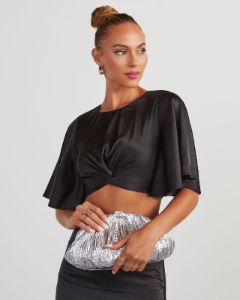 Make It Shine Clutch - Silver sold by Vici