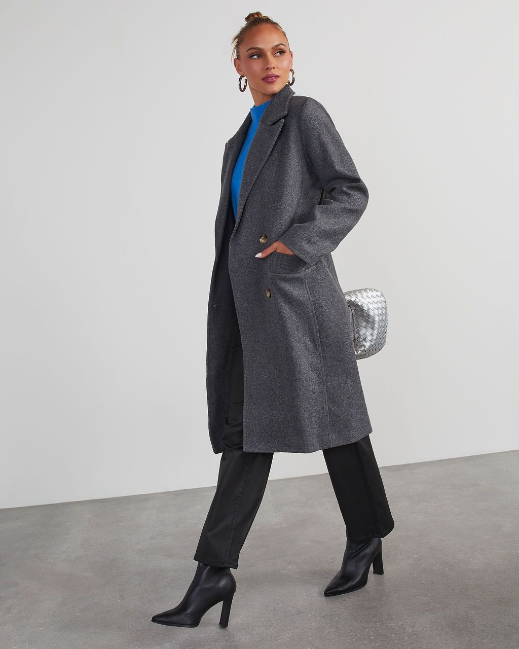 Autumn Necessities Pocketed Coat - Dark Grey sold by Vici product image thumbnail 3