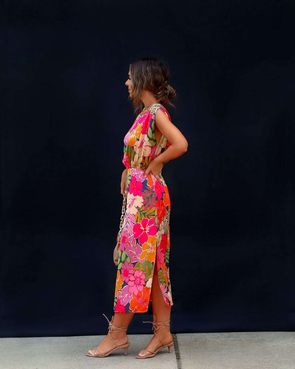 Garden Goddess Printed Midi Dress - FINAL SALE sold by Vici product image thumbnail 5