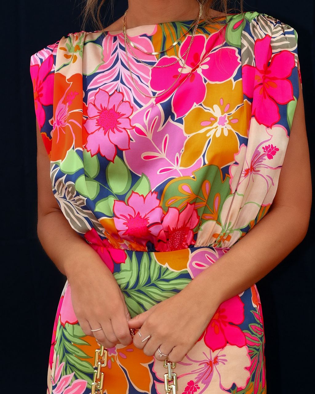 Garden Goddess Printed Midi Dress - FINAL SALE sold by Vici product image thumbnail 3