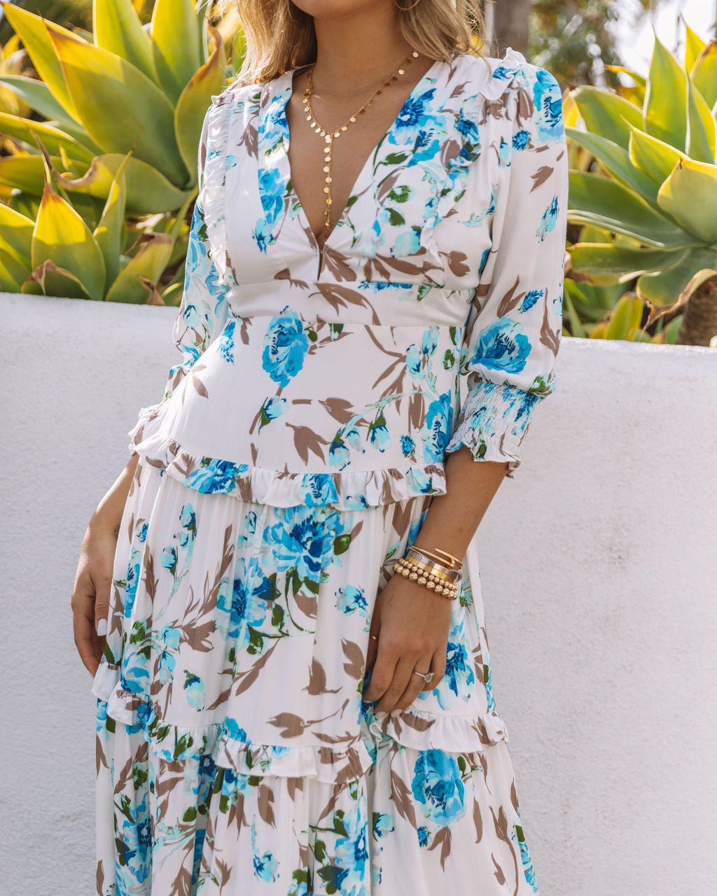 Follow Through Floral Tiered Midi Dress - FINAL SALE sold by Vici product image thumbnail 4