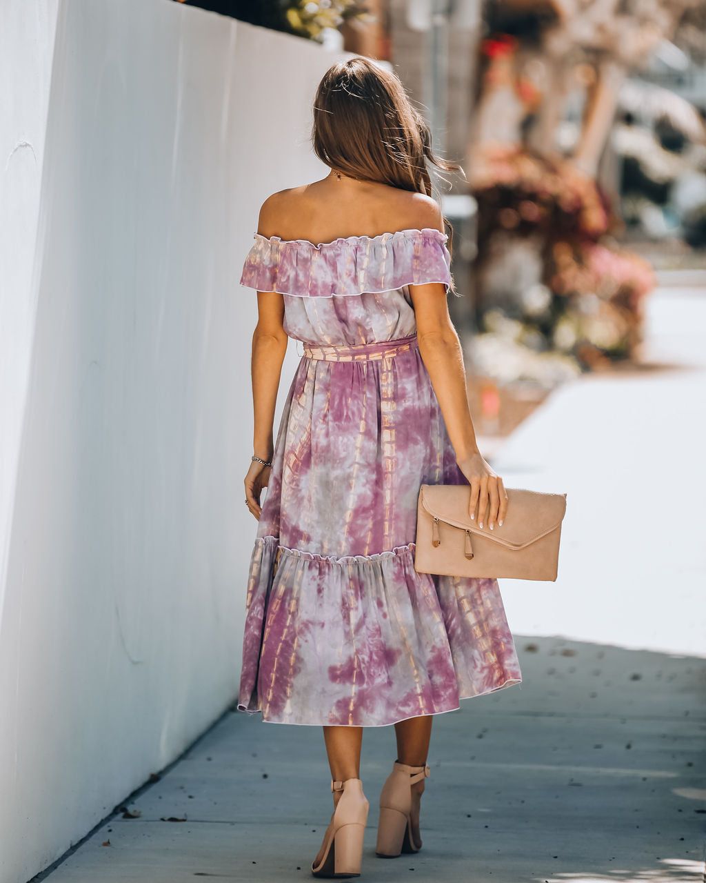 Delight Off The Shoulder Tie Dye Midi Dress - FINAL SALE sold by Vici product image thumbnail 2