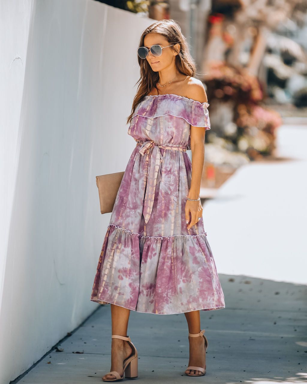Delight Off The Shoulder Tie Dye Midi Dress - FINAL SALE sold by Vici product image thumbnail 11