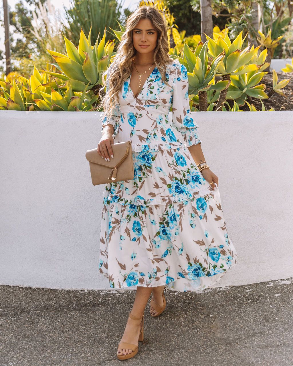 Follow Through Floral Tiered Midi Dress - FINAL SALE sold by Vici product image thumbnail 3