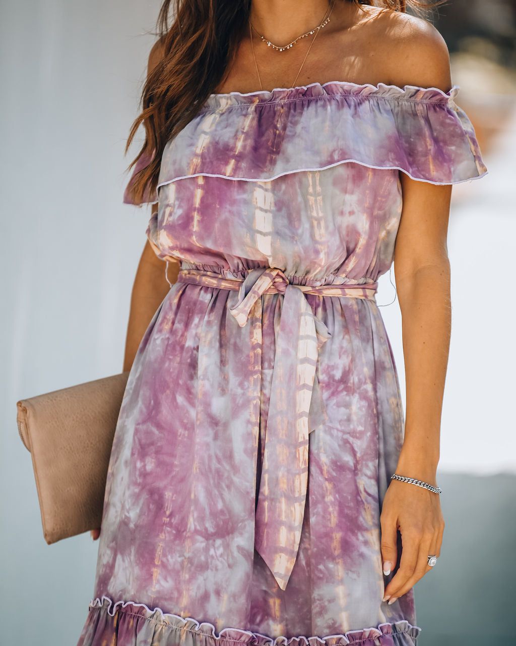 Delight Off The Shoulder Tie Dye Midi Dress - FINAL SALE sold by Vici product image thumbnail 5