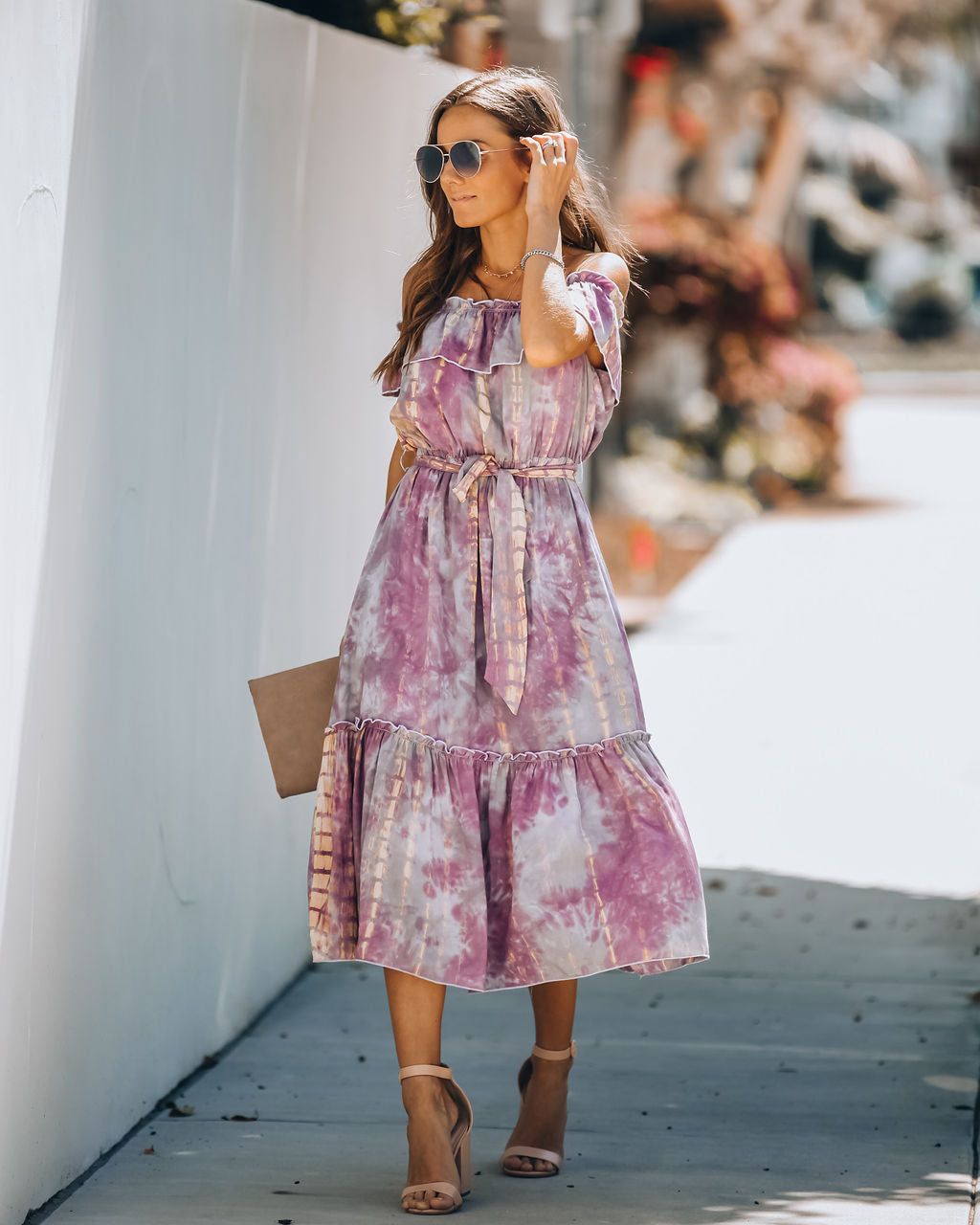 Delight Off The Shoulder Tie Dye Midi Dress - FINAL SALE sold by Vici product image thumbnail 7
