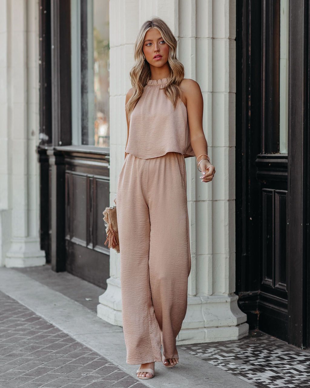 Fancied Pocketed Satin Jumpsuit - Champagne - FINAL SALE sold by Vici product image thumbnail 7