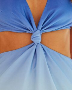 Malinda Plunge Cutout Tie Back Maxi Dress sold by Vici