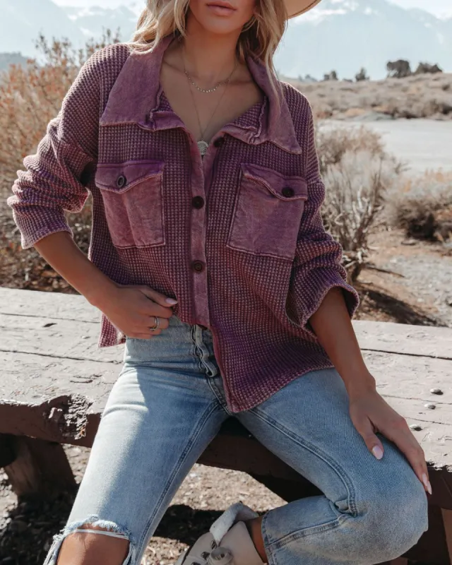 Allister Cotton Thermal Shacket - Burgundy - FINAL SALE made by Vici