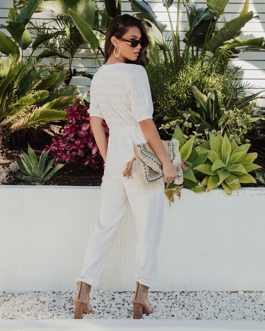 Costa Cotton Linen Blend Pocketed Jumpsuit sold by Vici product image thumbnail 4