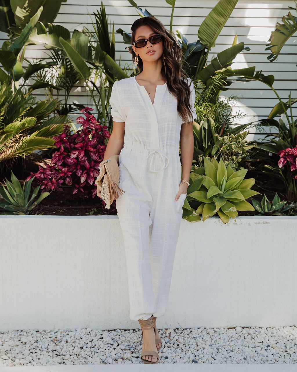 Costa Cotton Linen Blend Pocketed Jumpsuit sold by Vici product image thumbnail 3