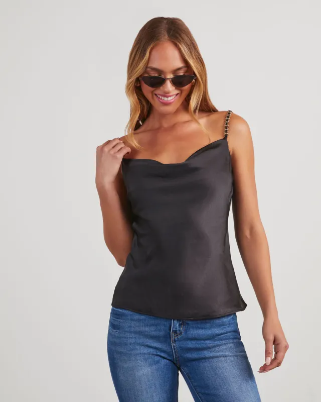 Misty Satin Chain Strap Tank Top sold by Vici