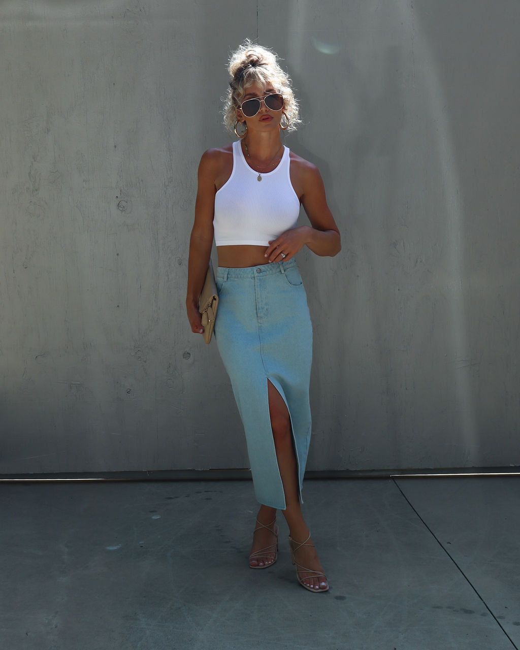 Next Level Ribbed Cropped Tank - White - FINAL SALE sold by Vici product image thumbnail 3