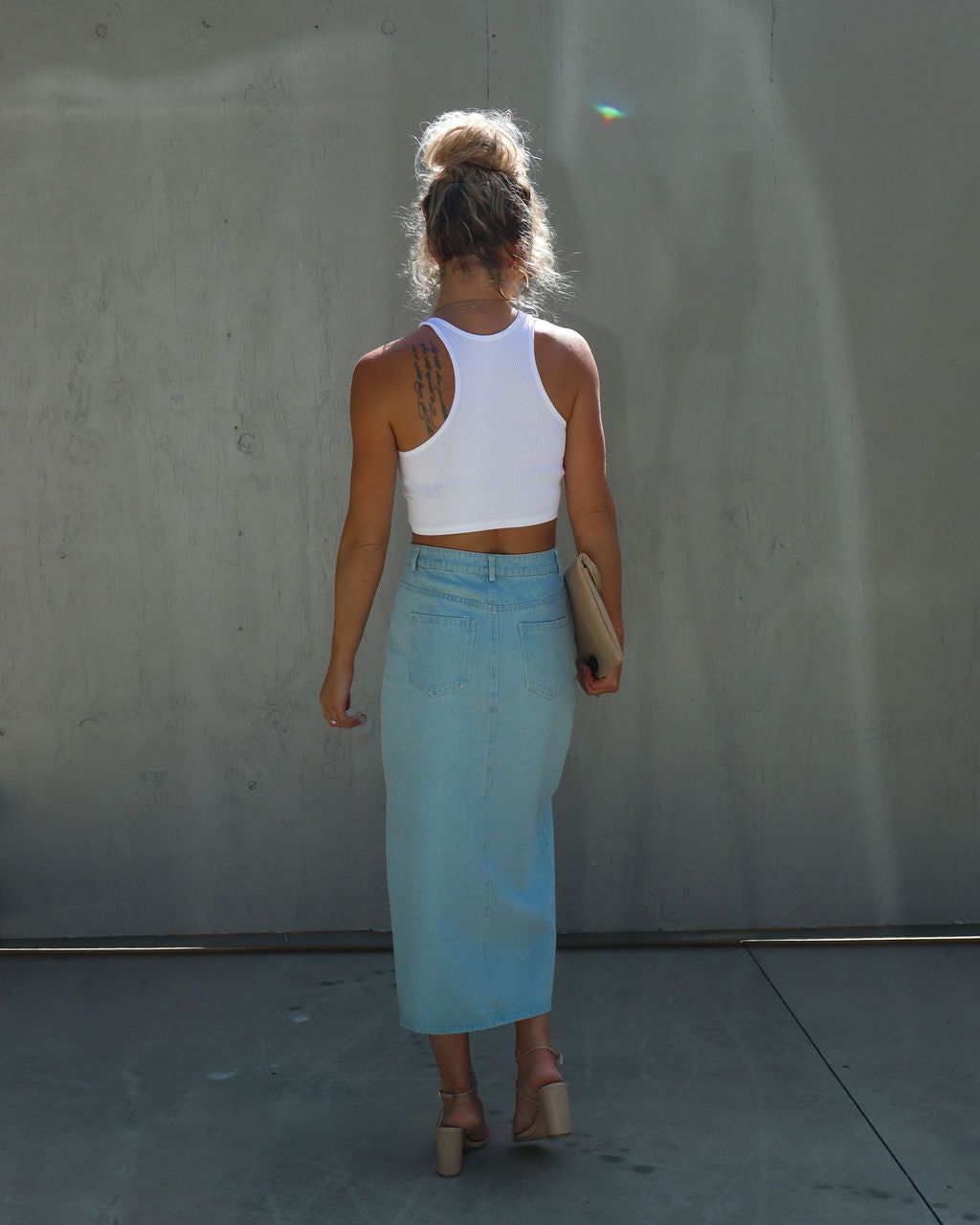 Next Level Ribbed Cropped Tank - White - FINAL SALE sold by Vici product image thumbnail 5