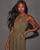 Emersyn Halter Tie Waist Midi Dress sold by Vici