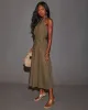 Emersyn Halter Tie Waist Midi Dress sold by Vici