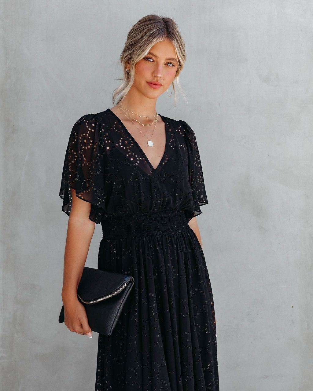 Thumbelina Metallic Eyelet Midi Dress - Black - FINAL SALE sold by Vici product image thumbnail 8