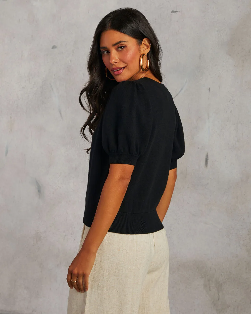 Livia Puff Sleeve Knit Sweater Top sold by Vici product image thumbnail 4