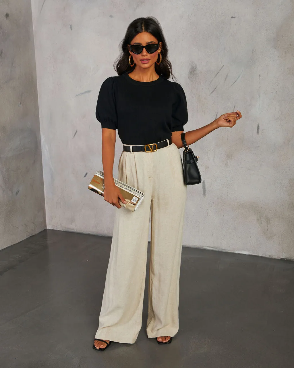 Livia Puff Sleeve Knit Sweater Top sold by Vici product image thumbnail 2