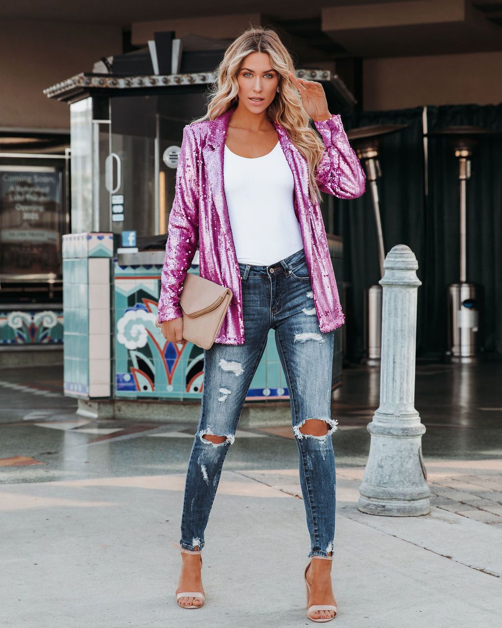 Life Of The Party Sequin Blazer - Pink - FINAL SALE sold by Vici product image thumbnail 6
