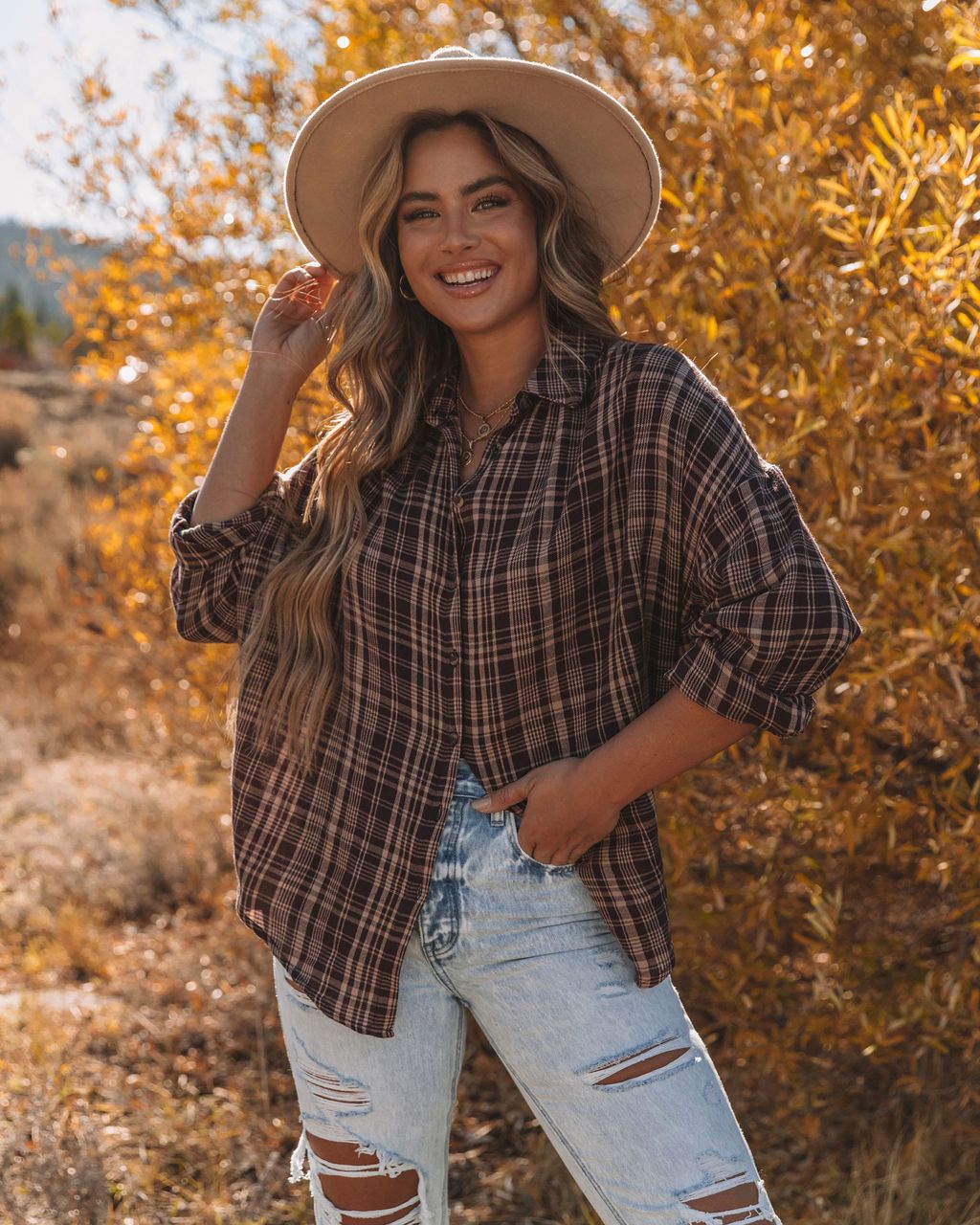 Pauline Cotton Plaid Button Down Top - FINAL SALE sold by Vici product image thumbnail 10