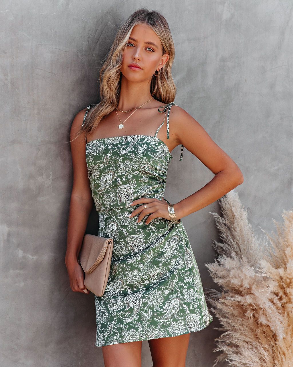 Colley Satin Paisley Mini Dress - FINAL SALE sold by Vici