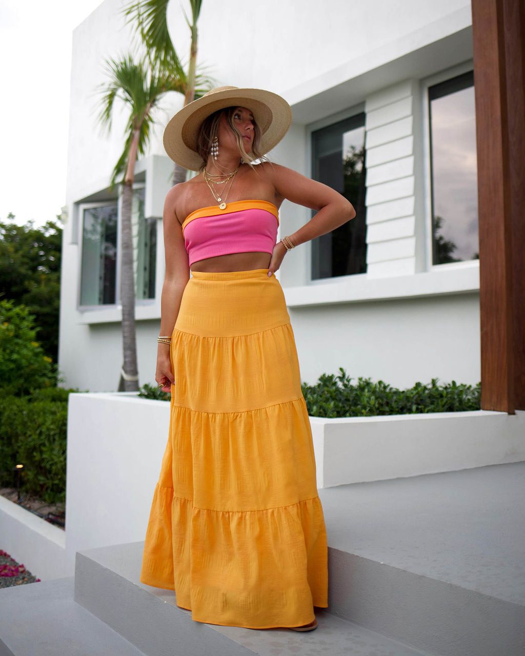 Elizabeth Tiered Maxi Skirt - Mango - FINAL SALE sold by Vici product image thumbnail 7