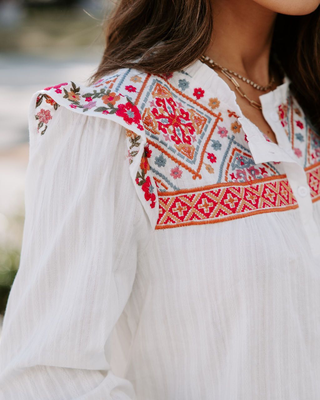 Field Of Dreams Cotton Embroidered Top - FINAL SALE sold by Vici product image thumbnail 2