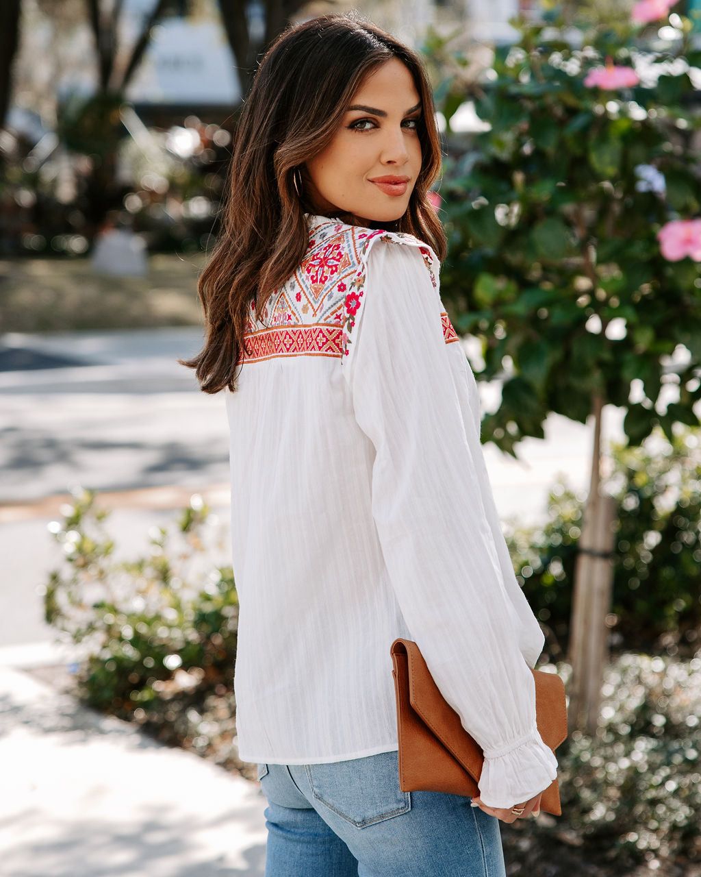 Field Of Dreams Cotton Embroidered Top - FINAL SALE sold by Vici product image thumbnail 5