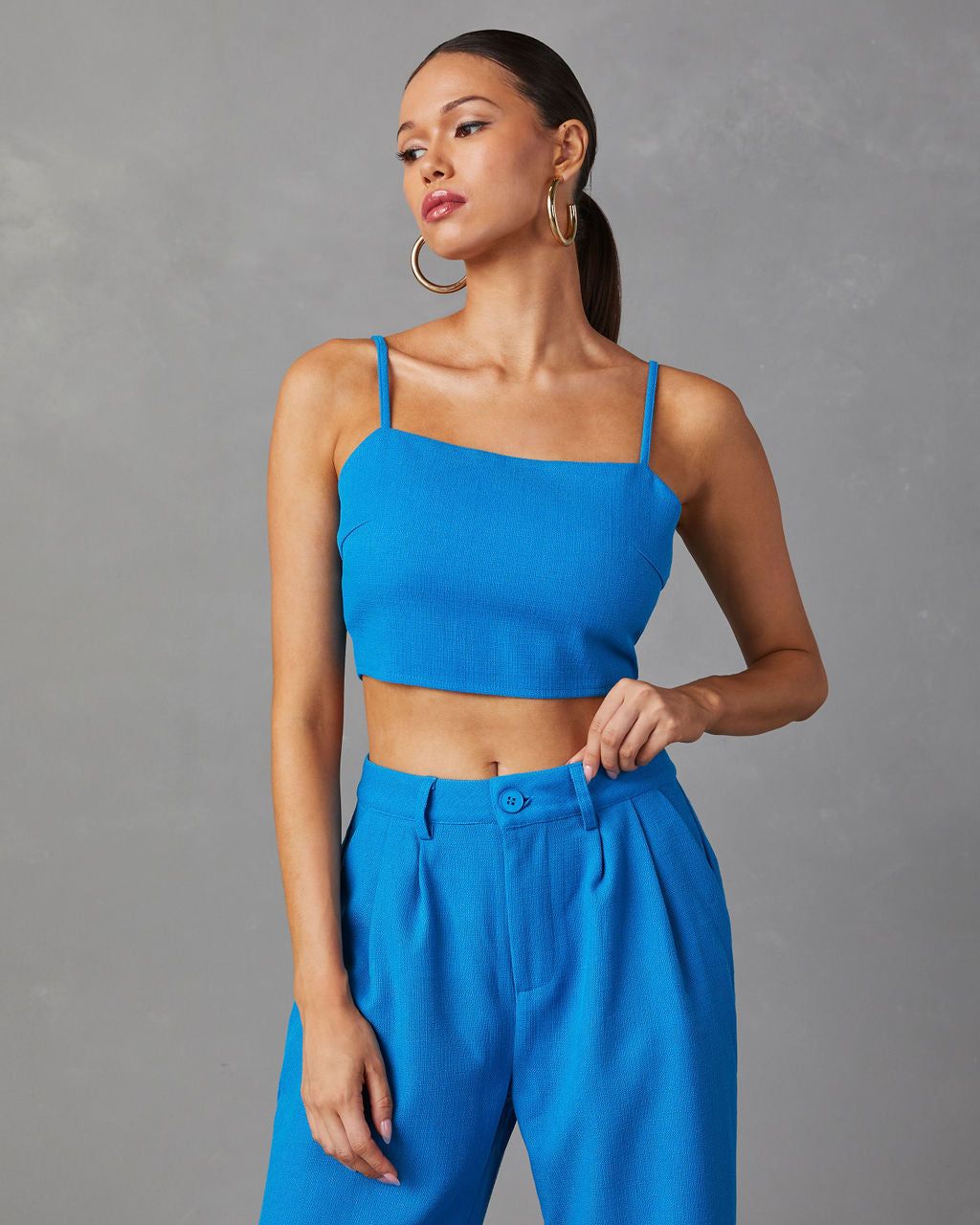 Tania Sleeveless Crop Top - Blue - FINAL SALE sold by Vici