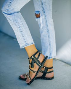 Bina Studded Strappy Sandal - Black - FINAL SALE sold by Vici