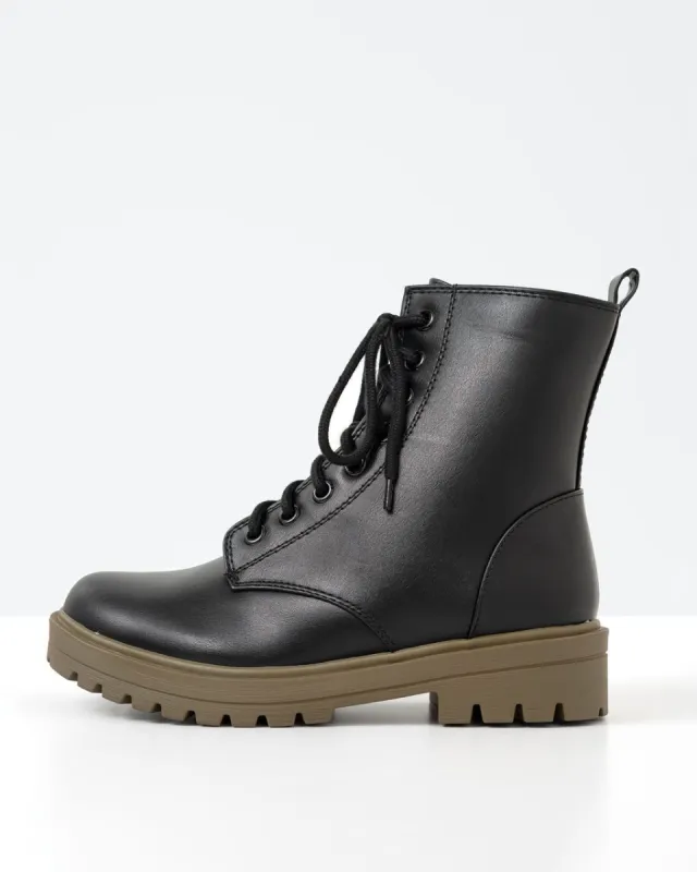 Martina Lace Up Combat Boots - Black - FINAL SALE sold by Vici