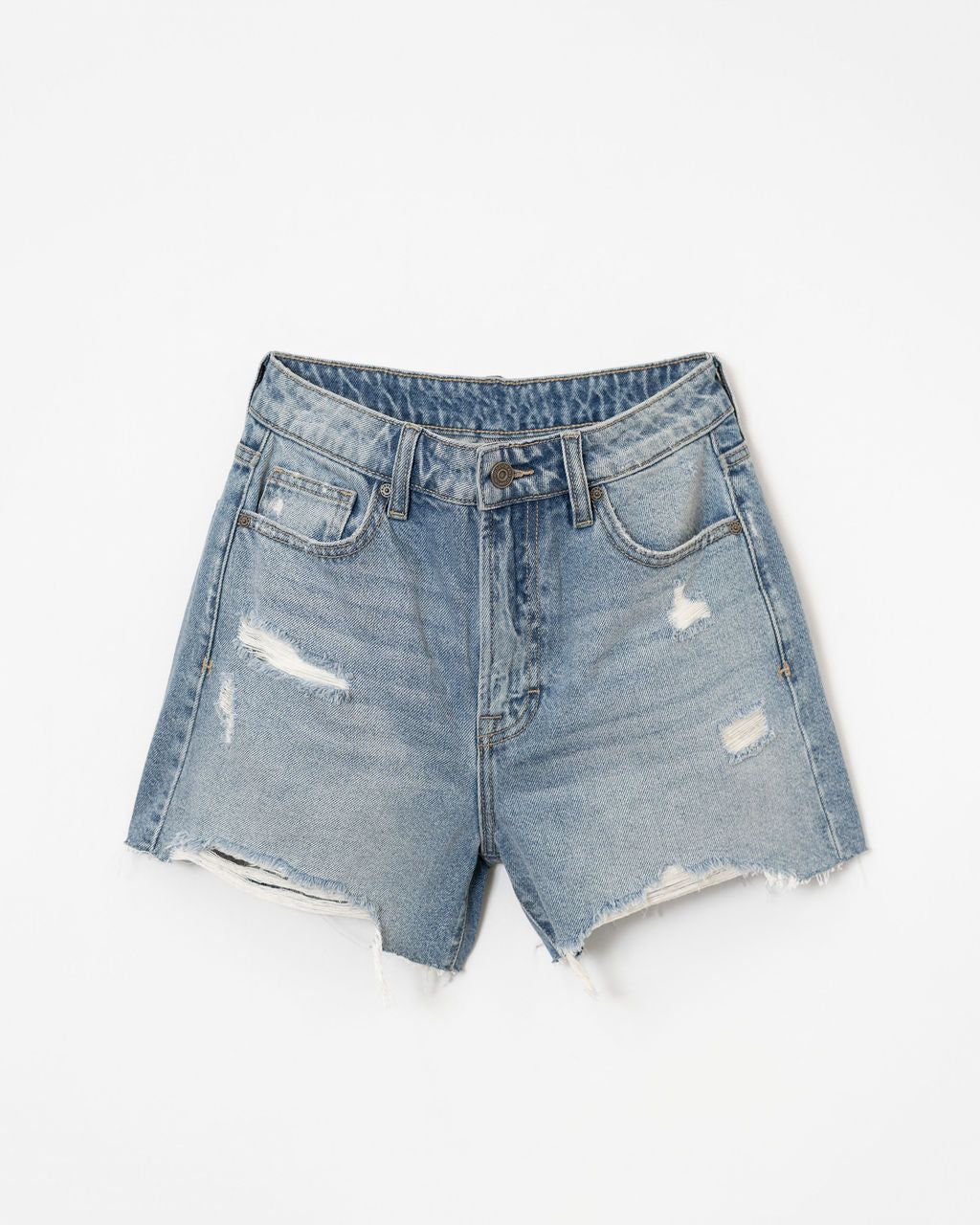 stassi-high-rise-distressed-mom-jean-shorts-1 sold by Vici product image thumbnail 3