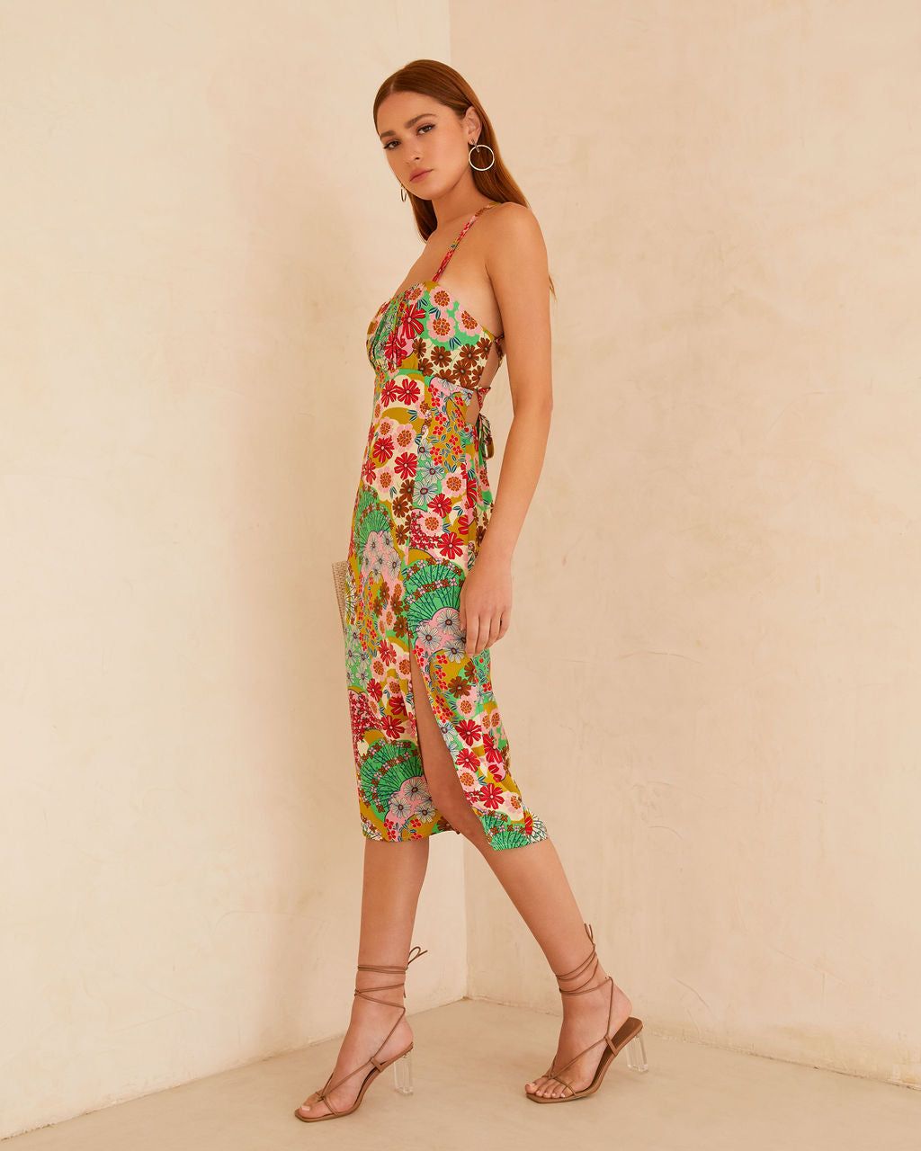 Kaori Floral Slip Midi Dress - Green - SALE sold by Vici product image thumbnail 4