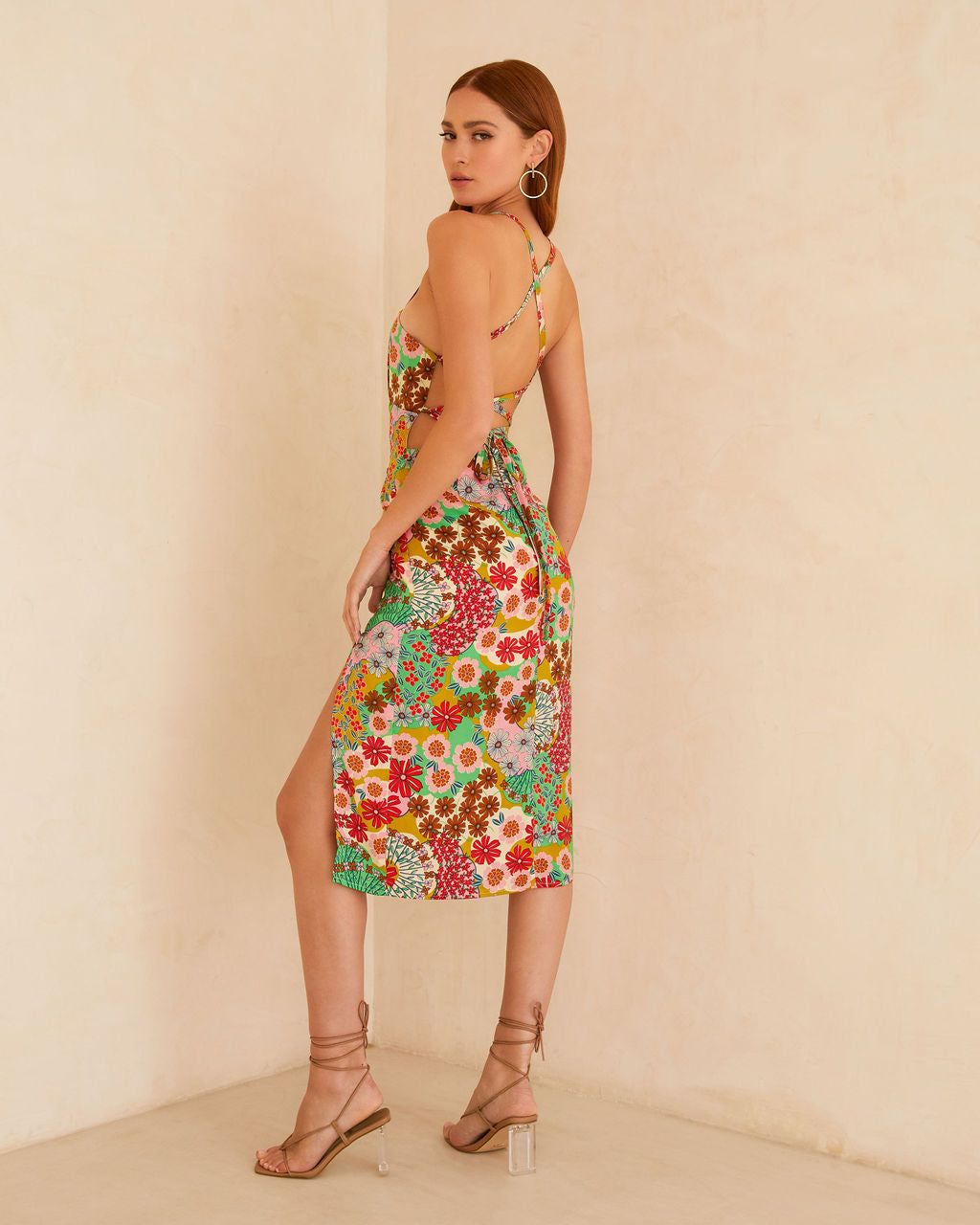 Kaori Floral Slip Midi Dress - Green - SALE sold by Vici product image thumbnail 5