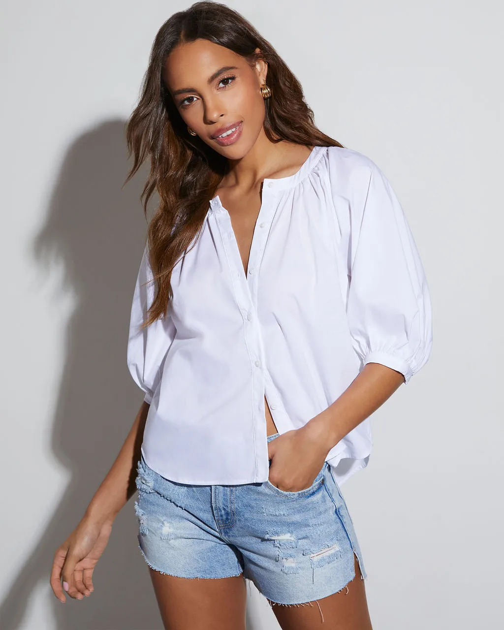 Fall For Spring Button Down Top sold by Vici