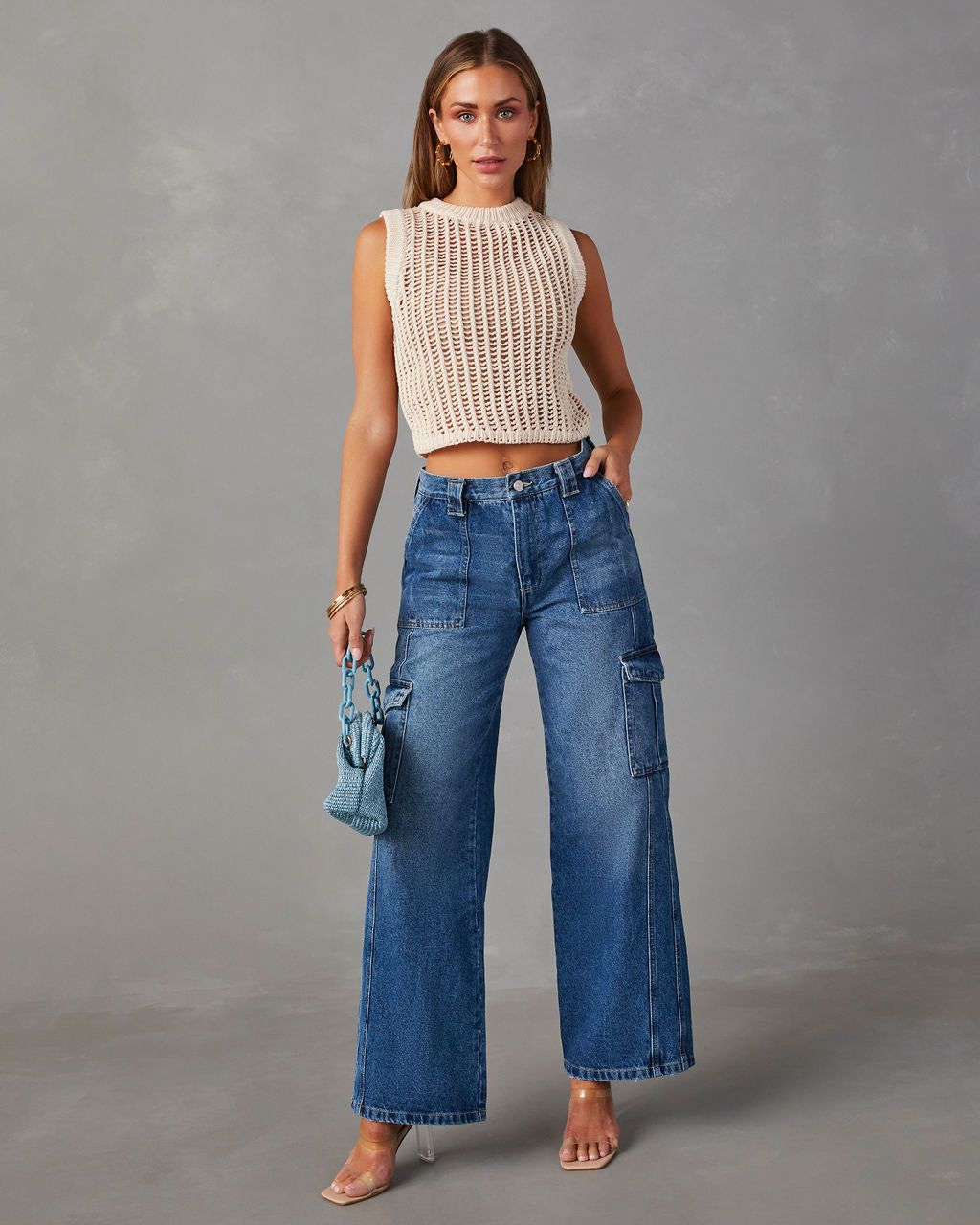 Allery Crochet Knit Sleeveless Top sold by Vici product image thumbnail 3