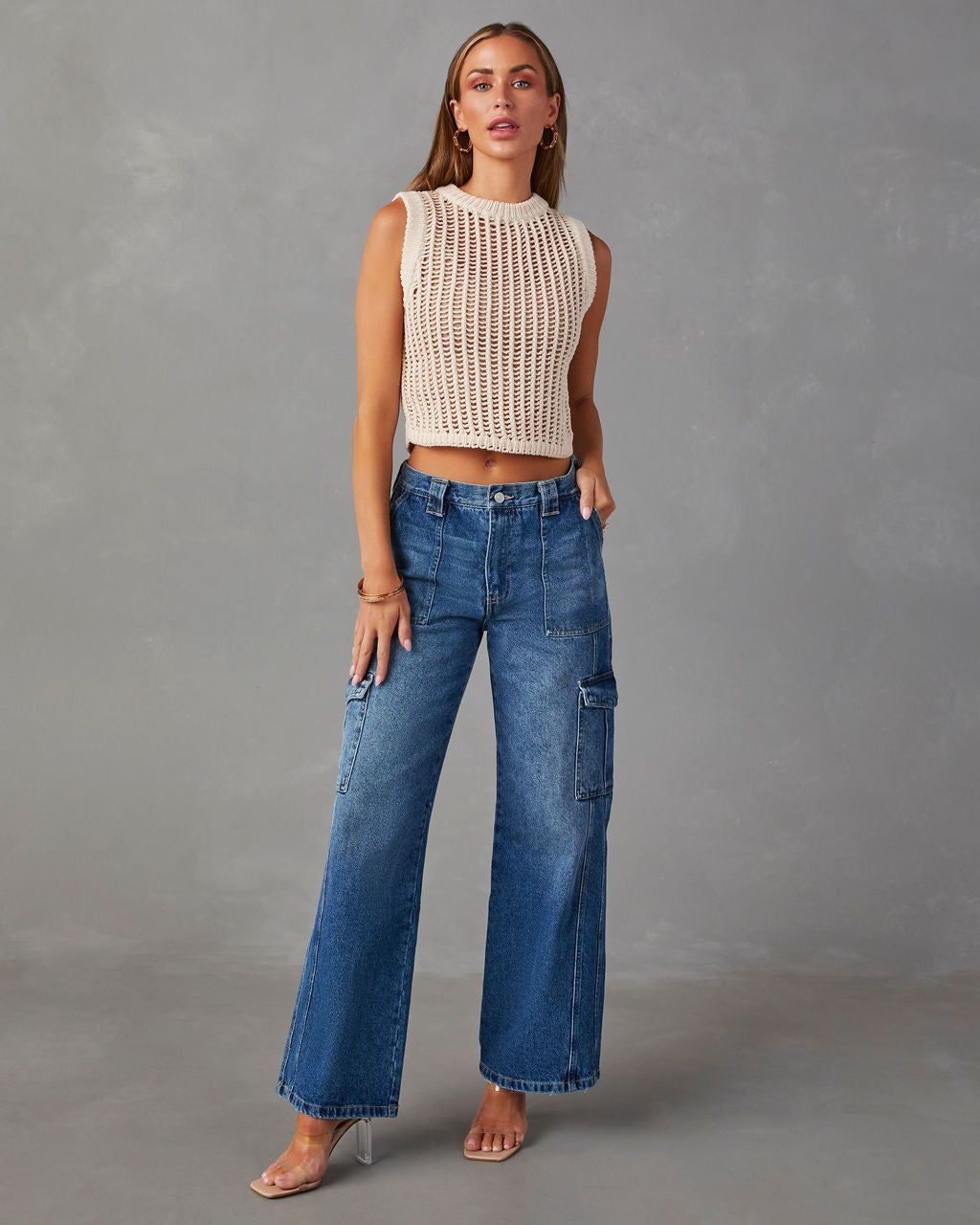 Allery Crochet Knit Sleeveless Top sold by Vici product image thumbnail 5