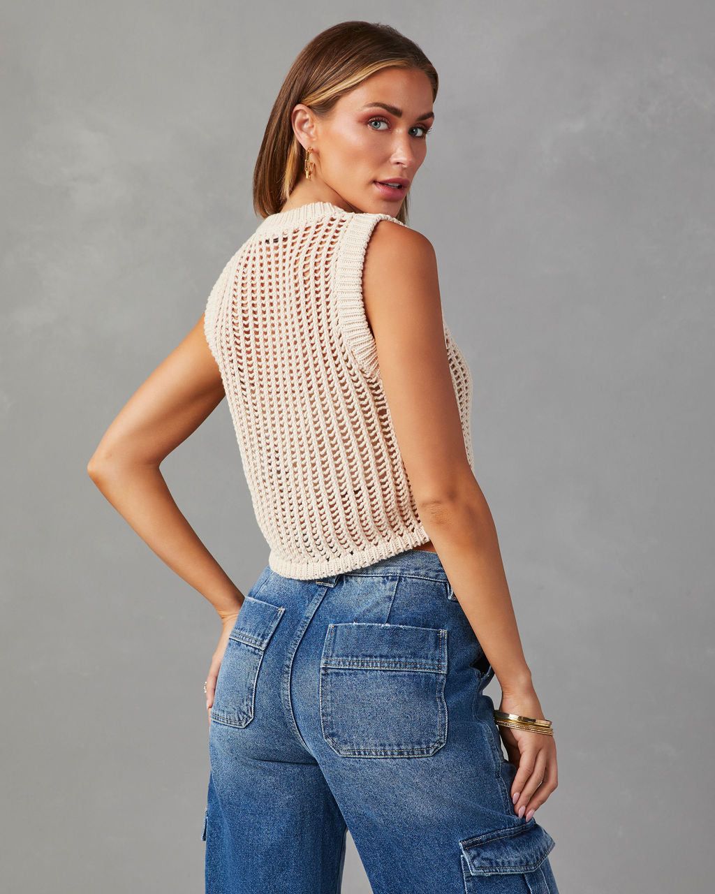 Allery Crochet Knit Sleeveless Top sold by Vici product image thumbnail 2