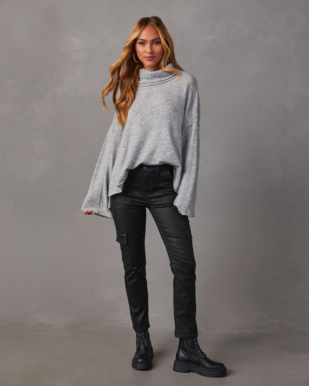 Unfinished Biz Knit Turtleneck Pullover Sweater sold by Vici