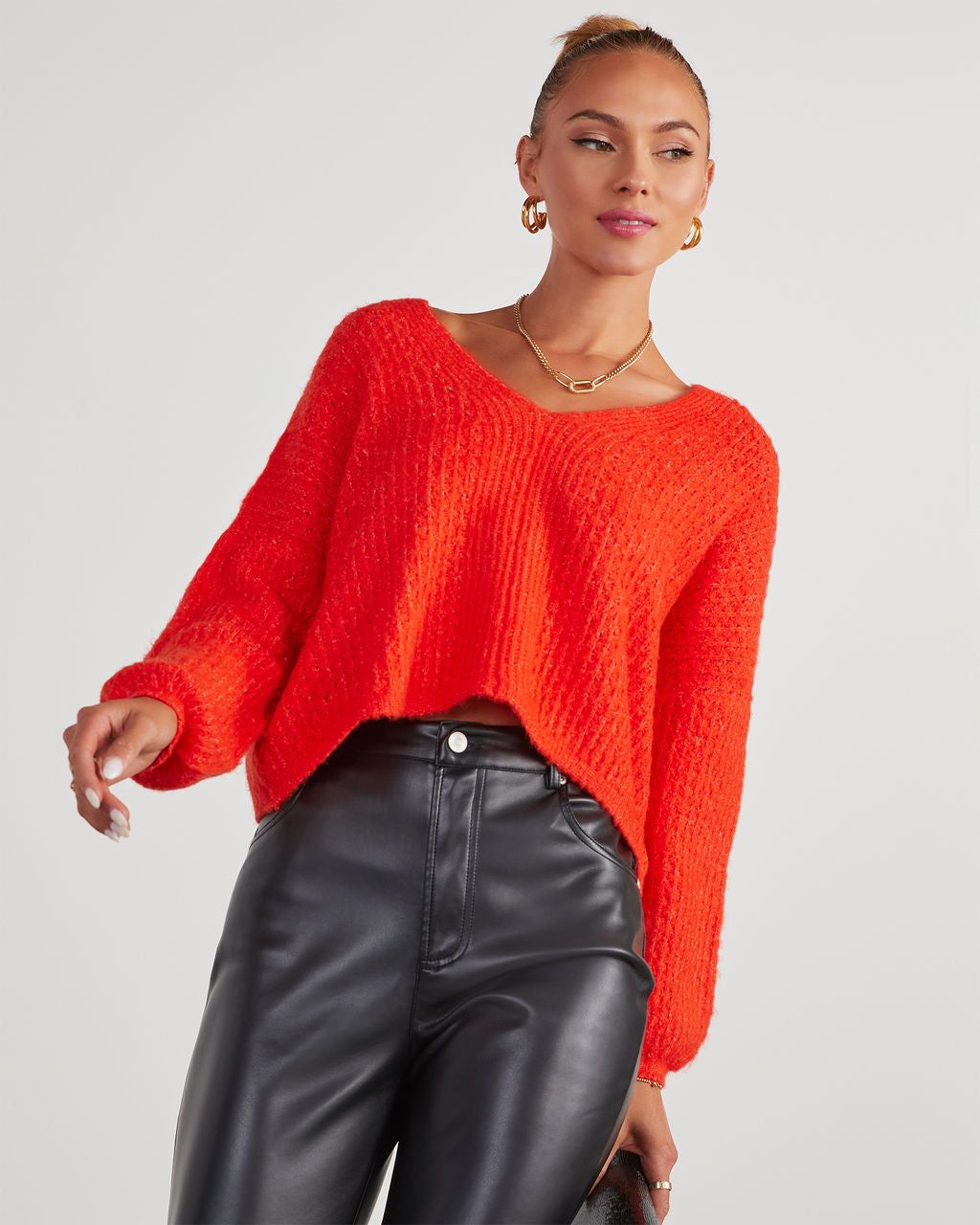 Egremont V-Neck Sweater - Orange sold by Vici product image thumbnail 6