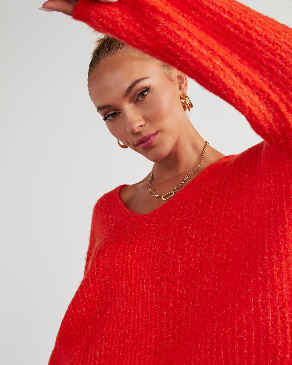 Egremont V-Neck Sweater - Orange sold by Vici product image thumbnail 5