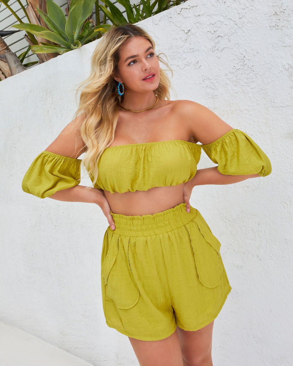 Arnaz Pocketed High Rise Shorts - Lime - FINAL SALE sold by Vici product image thumbnail 7