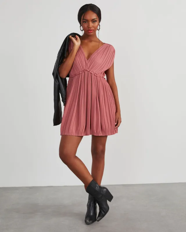 Fall Formal Pleated Sleeveless Mini Dress sold by Vici