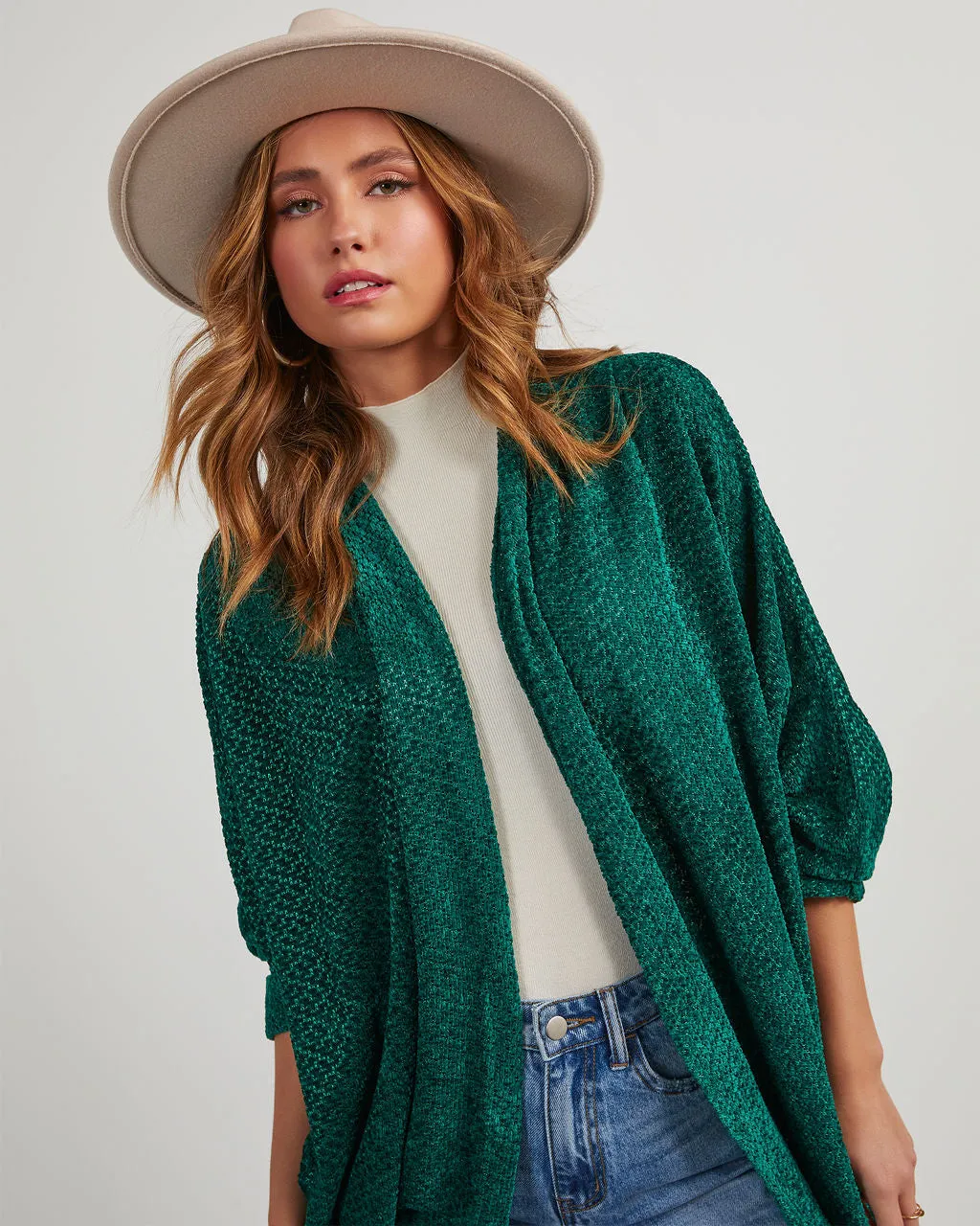 Holiday Spirit Chenille Pocketed Dolman Cardigan sold by Vici product image thumbnail 5